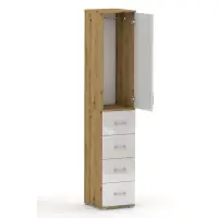 Szafa na ubrania z drążkiem Pola 215 - 4 szuflady 40-50 cm Dąb Artisan z połyskiem
